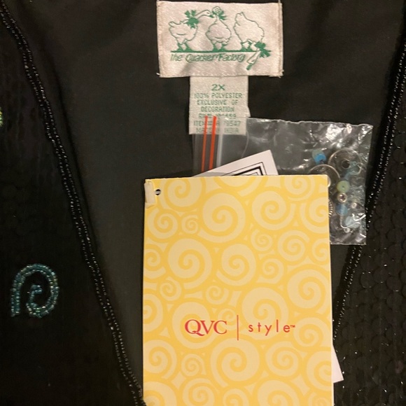 NWT Quacker Factory Women’s Black Sequin Vest Irish theme Size 2X Vintage 1990’s - Picture 9 of 14